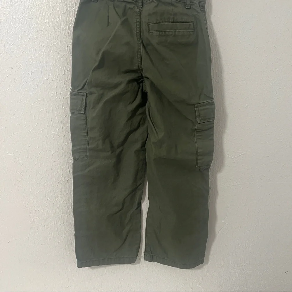Old Navy Boys Bundle (2) Size 7 Slim Baggy Cargo Pants Beige Olive Adj Waist